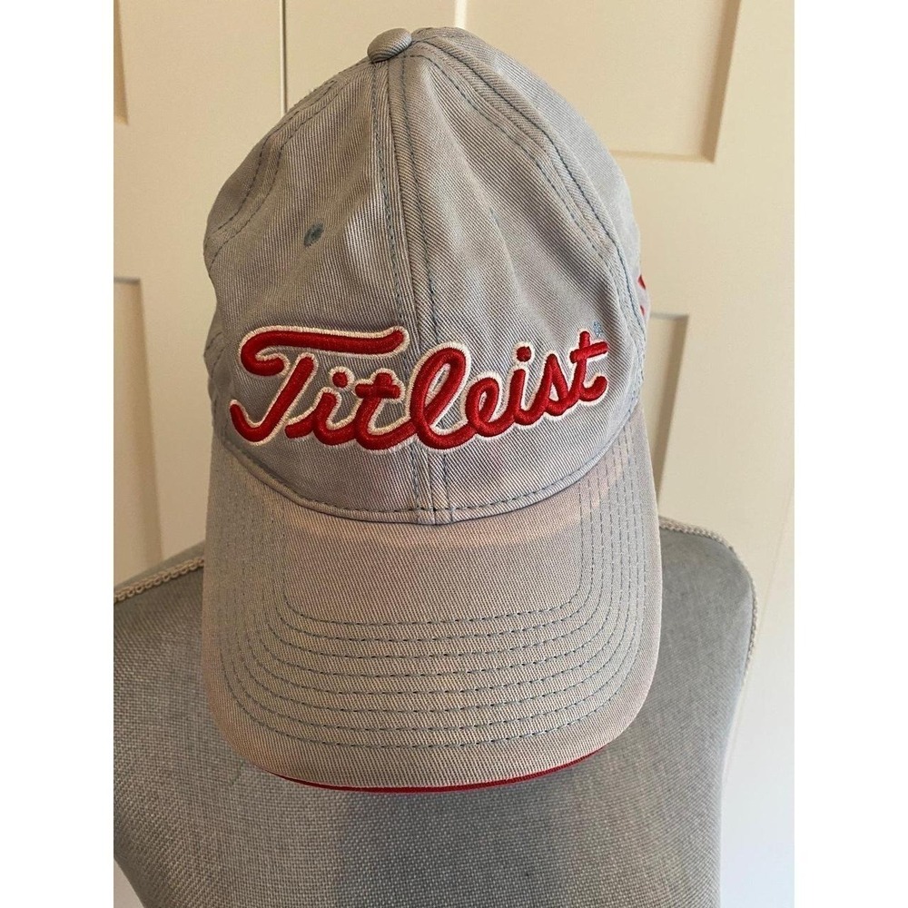 Titleist Hat Golf Pro VI Embroidered Grunge Red Script Baseball Cap sku25